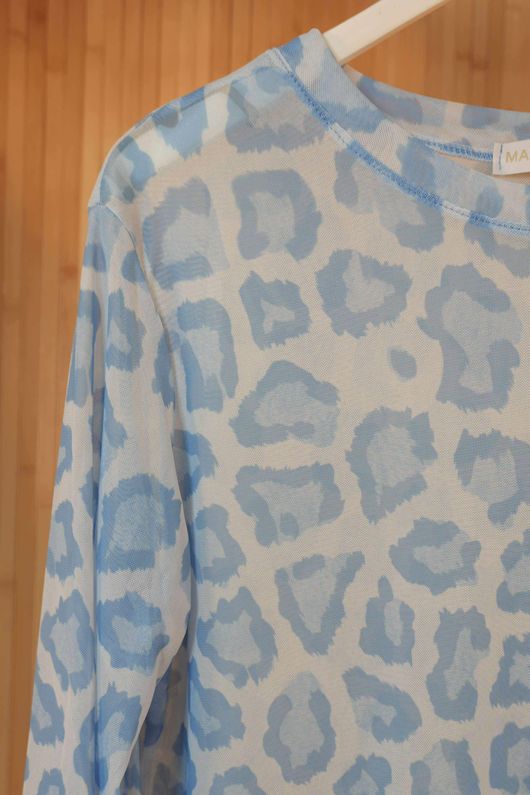 Bobby Mesh Layering Top Leopard Sky